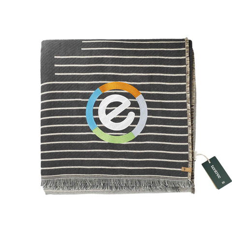 tentree Organic Cotton Peaks Woven Blanket 1010-06 — Gray (GY) — view 1