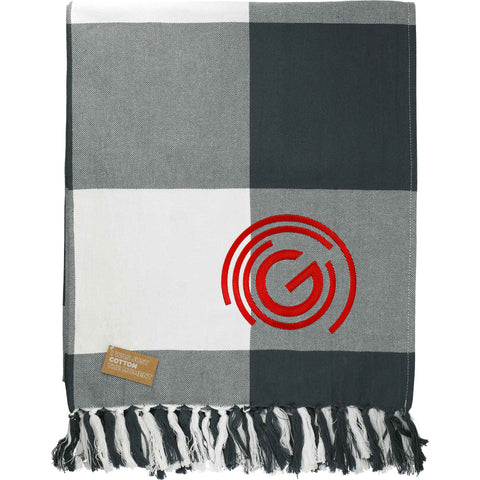 Field & Co.® 100% Organic Cotton Check Throw Blanket 1081-72 — Charcoal (CA) — view 1