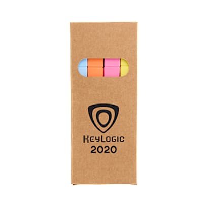 4-Piece Square Recycled Highlighter Set custom branded promotional pens