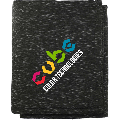 Heathered Sherpa Blanket SM-8730 — Black (BK) — view 1