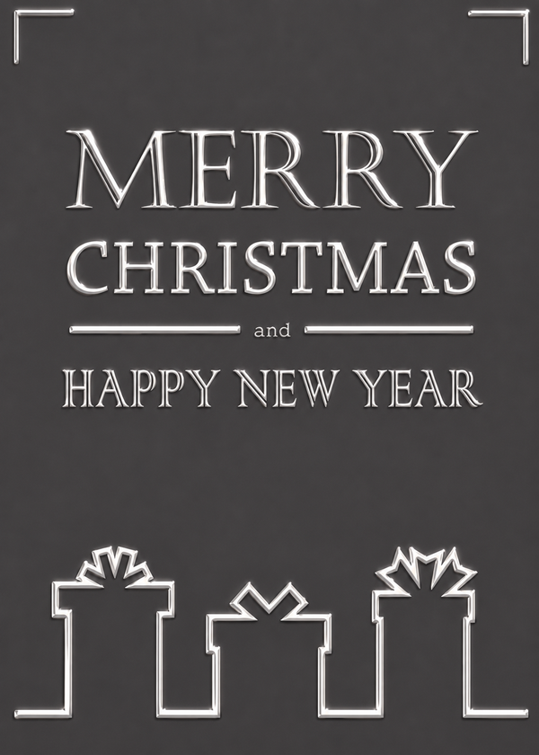 Flat Raised Spot Gloss front — Holiday Cards - FT101