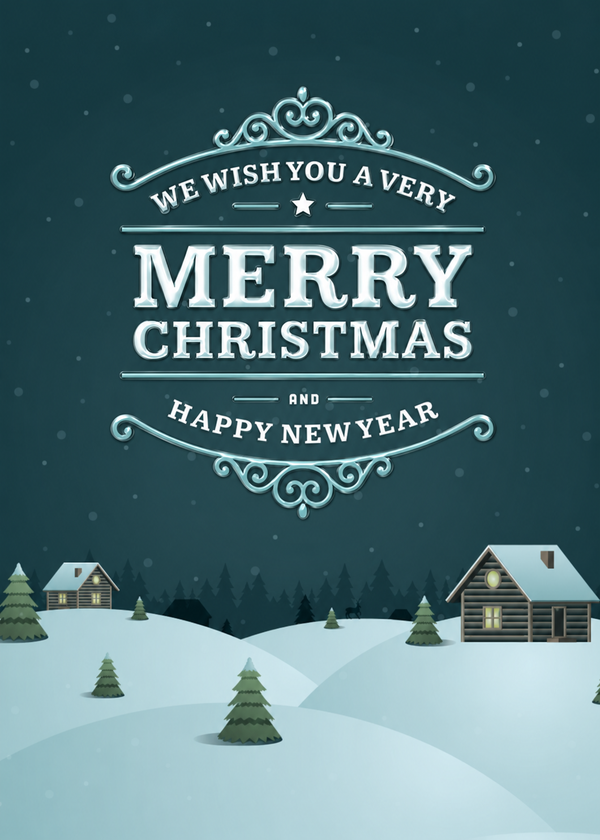 Flat Raised Spot Gloss front — Holiday Cards - FT104