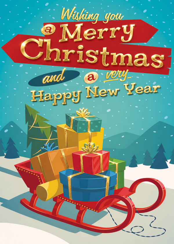 Flat Foil front — Holiday Cards - FT105