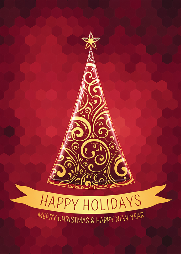 Flat Raised Spot Gloss front — Holiday Cards - FT106