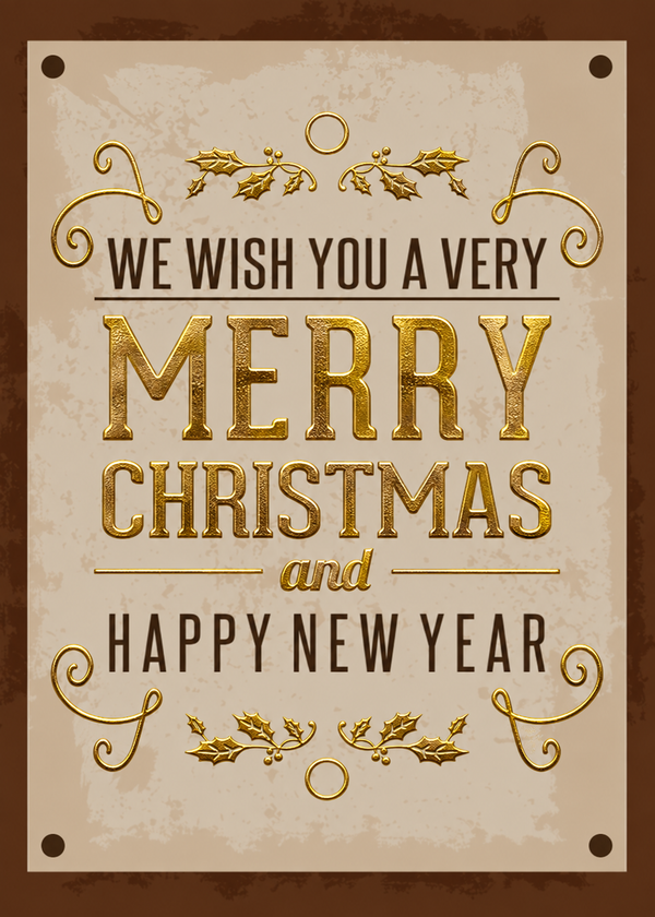 Flat Foil front — Holiday Cards - FT113