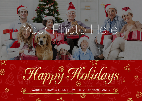 Flat Foil front — Photo Holiday Cards - PH102