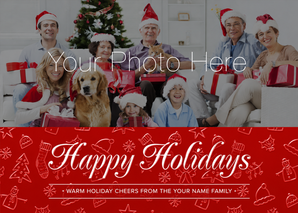 Flat Raised Spot Gloss front — Photo Holiday Cards - PH102