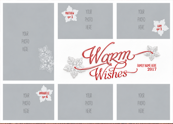 Flat Raised Spot Gloss front — Photo Holiday Cards - PH106