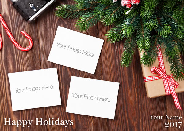 Flat Raised Spot Gloss front — Photo Holiday Cards - PH107