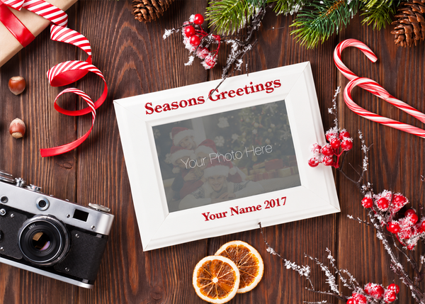 Flat Raised Spot Gloss front — Photo Holiday Cards - PH108