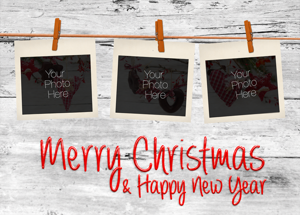 Flat Raised Spot Gloss front — Photo Holiday Cards - PH109