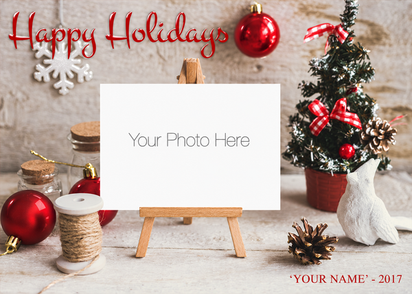 Flat Raised Spot Gloss front — Photo Holiday Cards - PH110