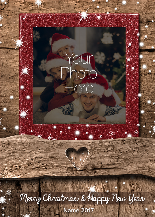 Flat Raised Spot Gloss front — Photo Holiday Cards - PH115