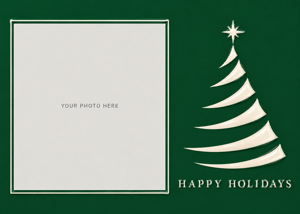 Flat Standard front — Modern Evergreen Photo Holiday Cards - PH204