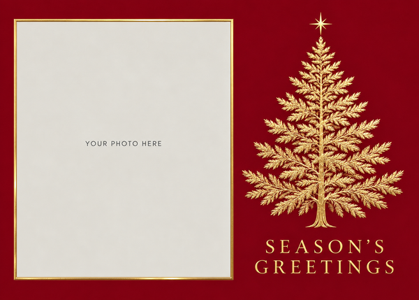 Flat Foil front — Evergreen Elegance Photo Holiday Cards - PH201