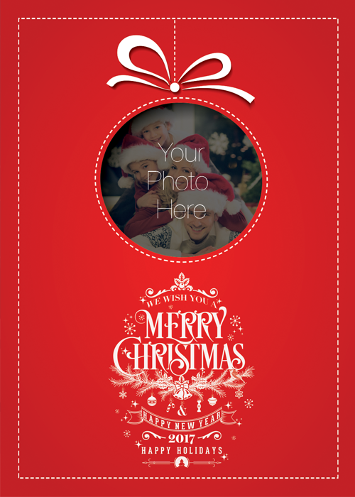 Flat Standard front — Photo Holiday Cards - PH114