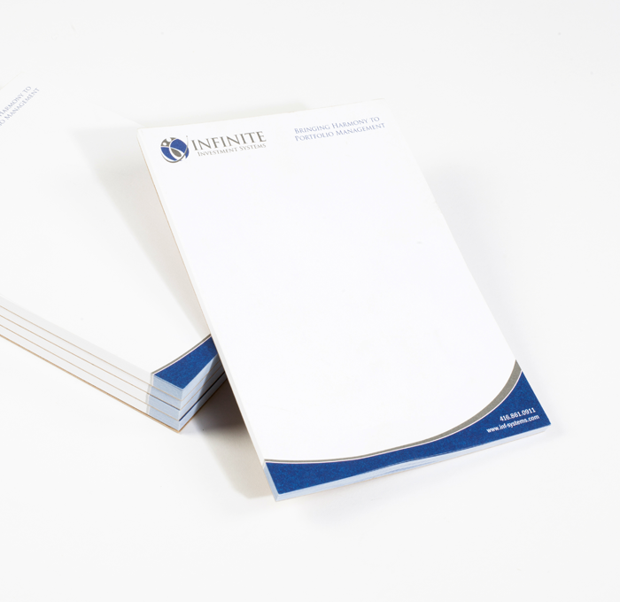 5.5 × 8.5 inch half page custom printed notepad