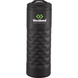 elleven™ Leak Proof Copper Vacuum Tumbler 16oz — Black (BK) — decorated front view — 2