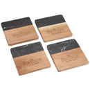 Black Marble and Wood Coaster Set — Black (BK) — decorated product view
