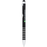 Preston Dual Ballpoint Stylus — Black (BK) — decorated front view — 8