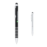 Preston Dual Ballpoint Stylus — Black (BK) — decorated front view — 7