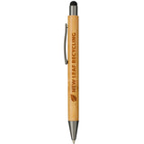 Bamboo Quick-Dry Gel Ballpoint Stylus — Natural (NT) — decorated front view — 2