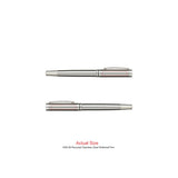 Recycled Stainless Steel Rollerball Pen — Silver — blank product view — 11