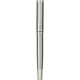Recycled Stainless Steel Rollerball Pen — Silver (SL) — blank front view — 6