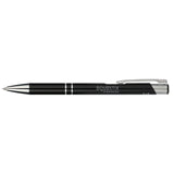 Recycled Aluminum Richmont Gel Ballpoint — Black (BK) — decorated front view — 13