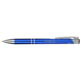 Recycled Aluminum Richmont Gel Ballpoint — Blue (BL) — decorated front view — 3