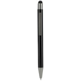 Recycled Aluminum Gel Ballpoint Stylus — Black (BK) — blank front view — 10