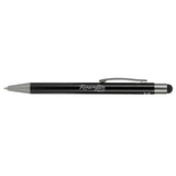 Recycled Aluminum Gel Ballpoint Stylus — Black (BK) — decorated back view — 8