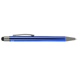 Recycled Aluminum Gel Ballpoint Stylus — Blue (BL) — blank right angle — 17