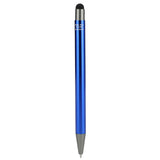 Recycled Aluminum Gel Ballpoint Stylus — Blue (BL) — blank back view — 16
