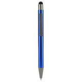Recycled Aluminum Gel Ballpoint Stylus — Blue (BL) — blank front view — 15