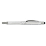 Recycled Aluminum Gel Ballpoint Stylus — Silver (SL) — decorated back view — 2