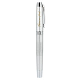 Newton Recycled Brass Gel Rollerball — Silver (SI) — decorated product view — 13