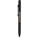 Wellable™ Recycled Brass Gel Pen — Black (BK) — decorated front view — 5