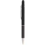 Nadine Soft Touch Recycled Gel Pen with Stylus — Black (BK) — blank front view — 15