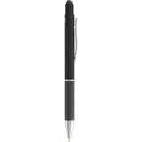 Nadine Soft Touch Recycled Gel Pen with Stylus — Black (BK) — blank front view — 16