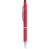 Nadine Soft Touch Recycled Gel Pen with Stylus — Red (RD) — blank front view — 9