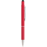Nadine Soft Touch Recycled Gel Pen with Stylus — Red (RD) — blank front view — 10