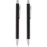 June Recycled Pen and Pencil Gift Set — Black (BK) — blank front view — 12