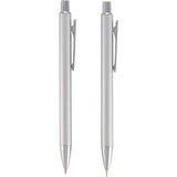June Recycled Pen and Pencil Gift Set — Silver (SL) — blank front view — 4