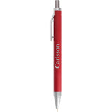 Beau Recycled Aluminum Gel Pen — Red (RD) — decorated front view — 8