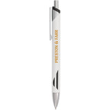Pressley Recycled Gel Pen — White (WH) — decorated front view — 2