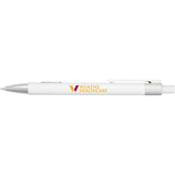 Riley Recycled Gel Pen — White (WH) — decorated front view — 17