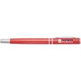 Blair Recycled Roller Ball Pen — Red (RD) — decorated front view — 2