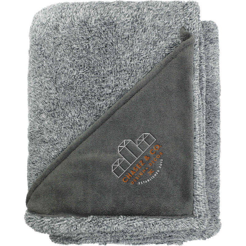 Heathered Fuzzy Fleece Blanket 1080-49 — Charcoal (CA) — view 1