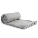 Plaid Fleece Sherpa Blanket 1080-72 — Gray (GY) — view 4